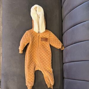 Tahari Brown Quilted Footies One Piece